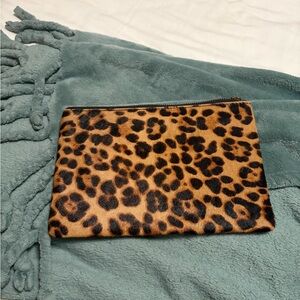 Madewell leopard calf hair Zippered Pouch/clutch. NWT